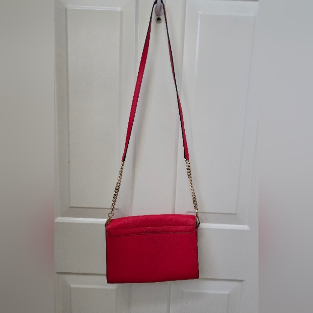 Kate Spade Flynn Red Leather Clutch Cross Body 10 x 7.5 x 1.25 - Picture 5 of 17